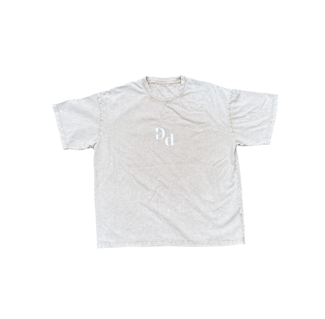 Simply Smile Snow Washed & Loose T-Shirt (Apricot)